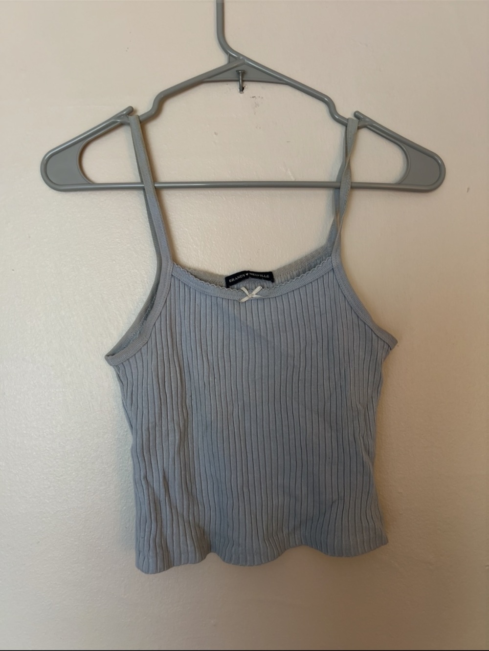 Brandy Melville Light Blue Ribbed Spaghetti Strap Tank